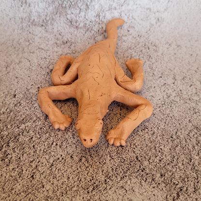 Gecko made of clay - handmade