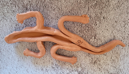 Gecko made of clay - handmade
