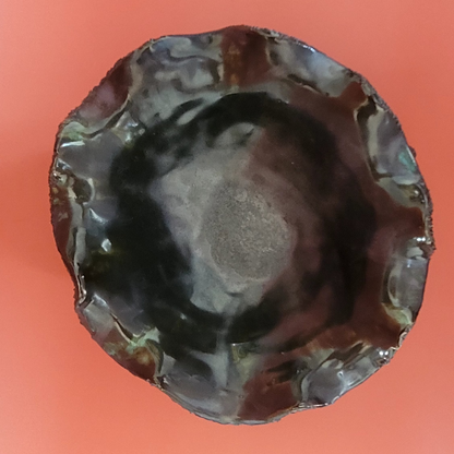 Bowl with foot made of clay - handmade