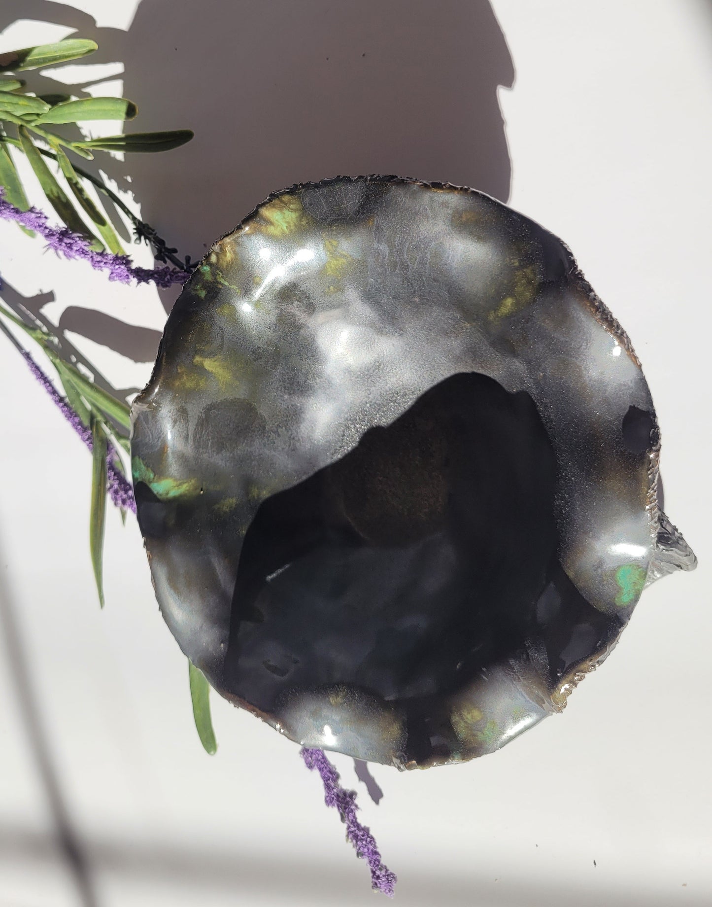 Bowl with foot made of clay - handmade