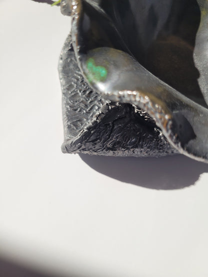 Bowl with foot made of clay - handmade