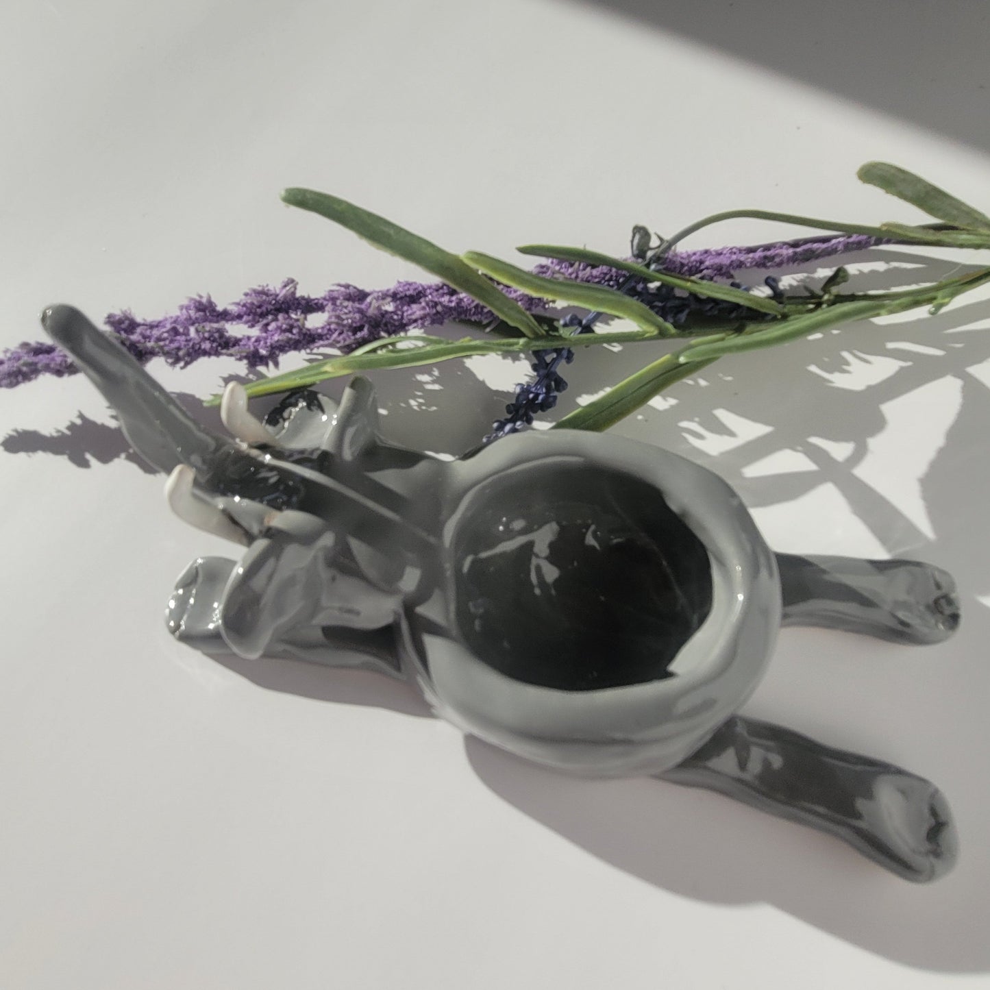 Teelicht Elefant aus Ton - handgefertigt