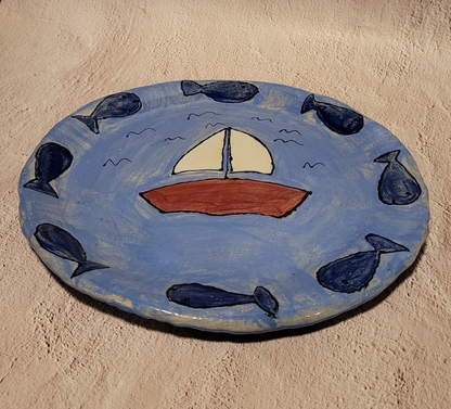 Children's plate made of clay - handmade