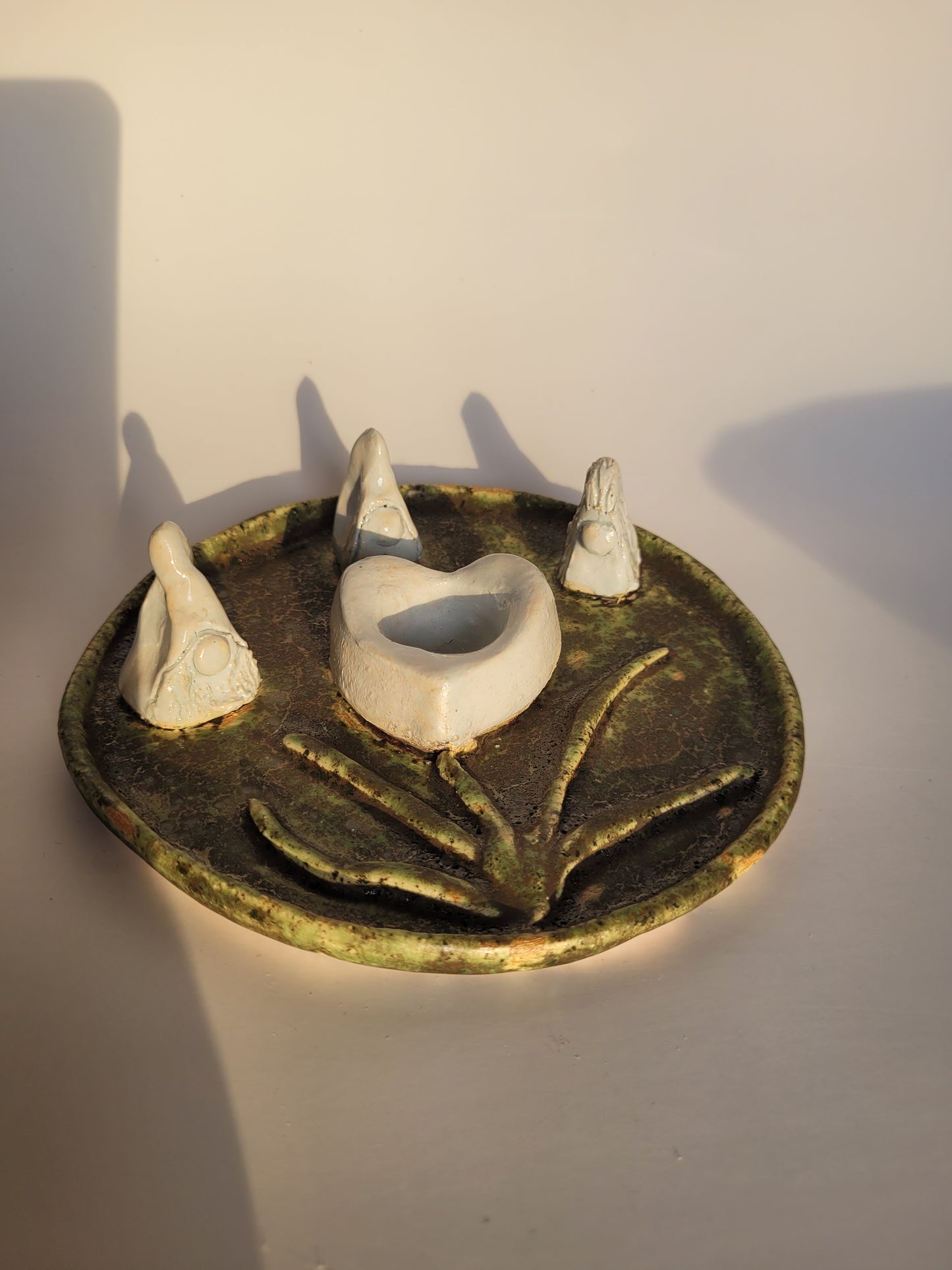 Kerzenhalter aus Ton, handgefertigt