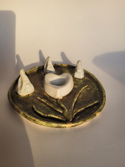 Kerzenhalter aus Ton, handgefertigt